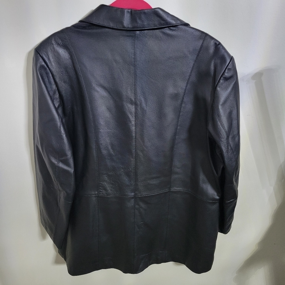 Women's Jessica Holbrook Black Leather Jacket Size 1X - Picture 5 of 5